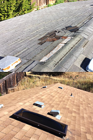 Before and After wind damage
