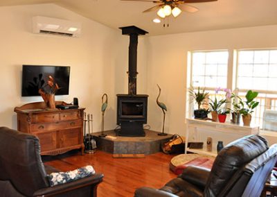 fireplace and chairs