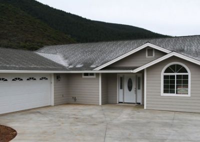 front door view of home completed by bridges construction