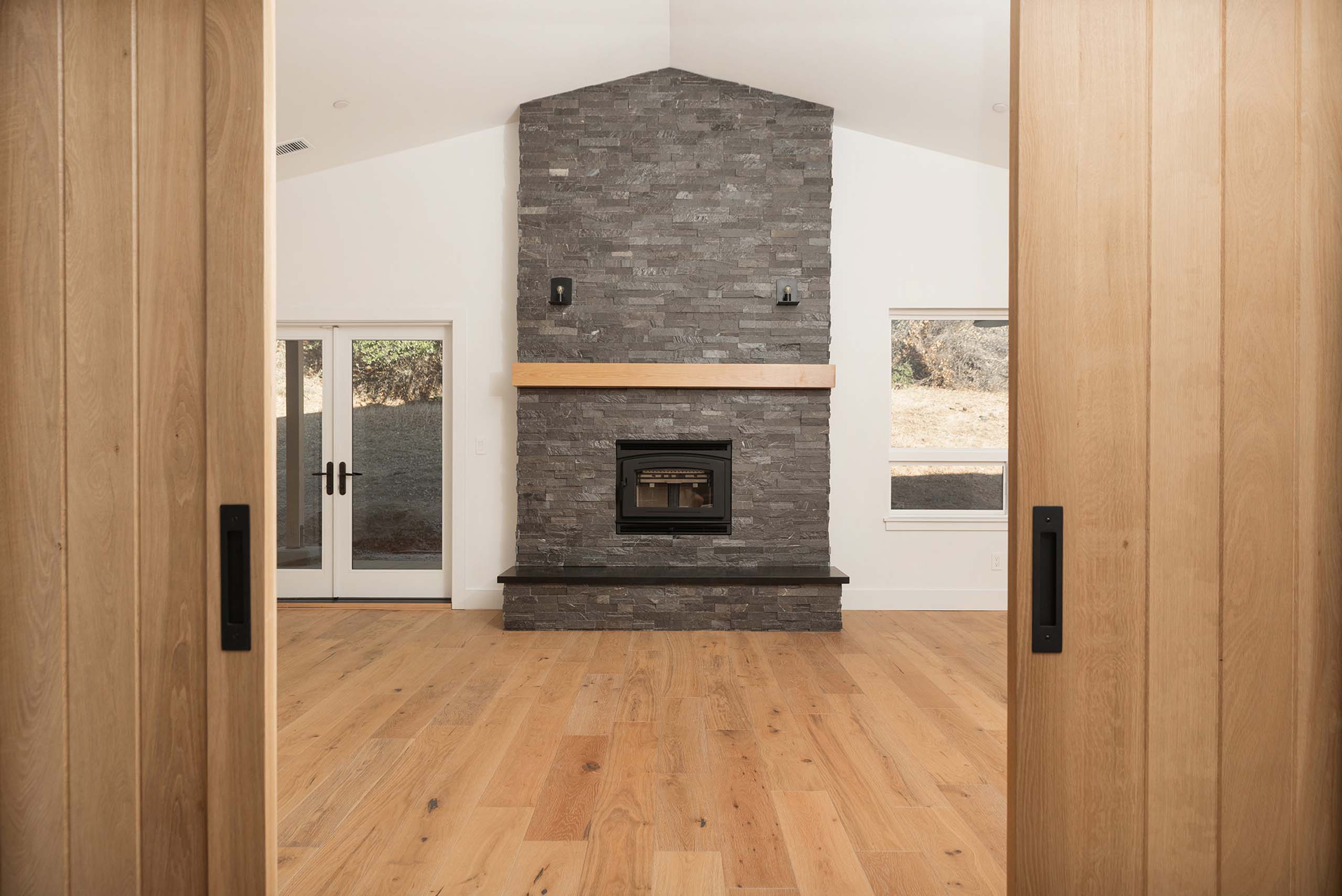stone fireplace